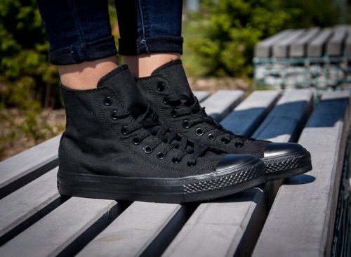 Black hotsell long converse