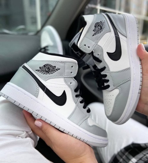 Jordan 1 Mid GS Light Smoke Grey For Girls – Brand Shoe Factory